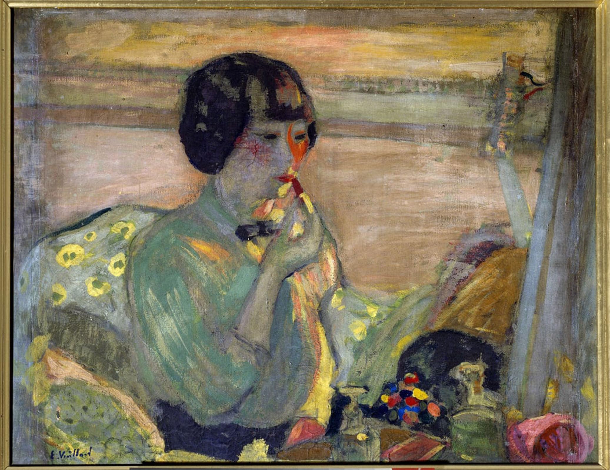 POSTERIIk Famous Animal Posters Vintage Picture French Comedian Marthe Mellot Wearing Makeup by Edouard Vuillard Modern Wall Decor for Home Decor 60x90cm