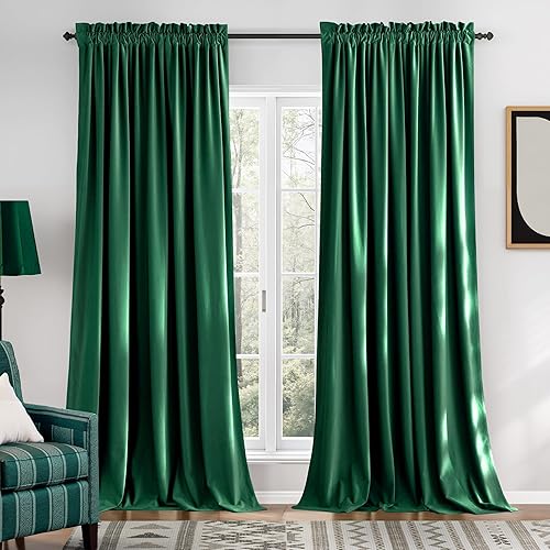 Miniatura 91 de NICETOWN Cortinas de terciopelo marrón, con aislamiento térmico que reducen el sonido, cortinas resistentes al calor y al frío mate para decoración