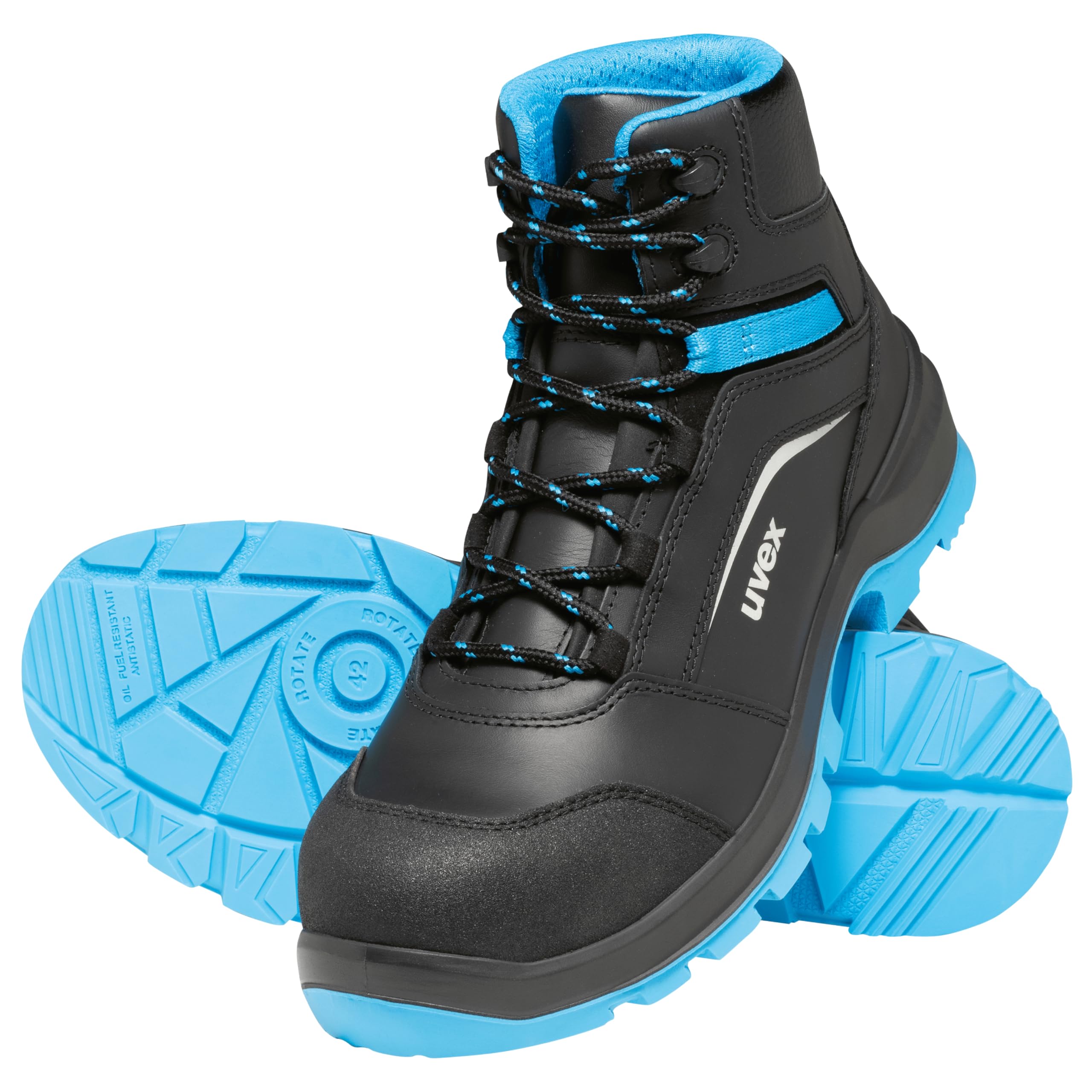 Uvex 2 xenova Sicherheitsstiefel S3 SRC, Schnürstiefel, Arbeitsschuhe für Herren, Schwarz/Grün