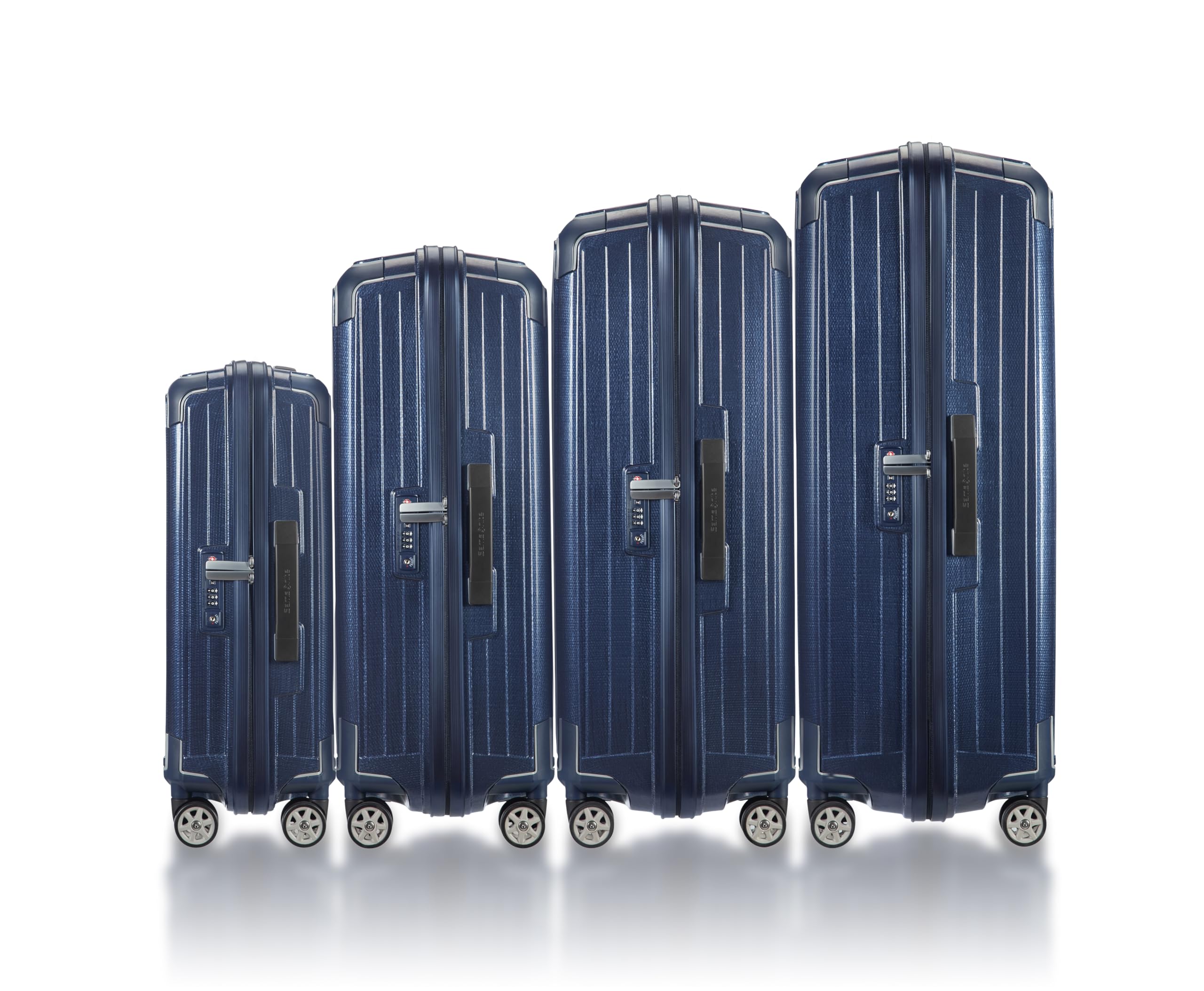 Samsonite Lite-Box - Valigia da cabina premium 55x40x20 cm, trolley da cabina rigido, compatibile con Ryanair/EasyJet, leggero, 2,20 kg - 38 L - Blu (Deep Blue)