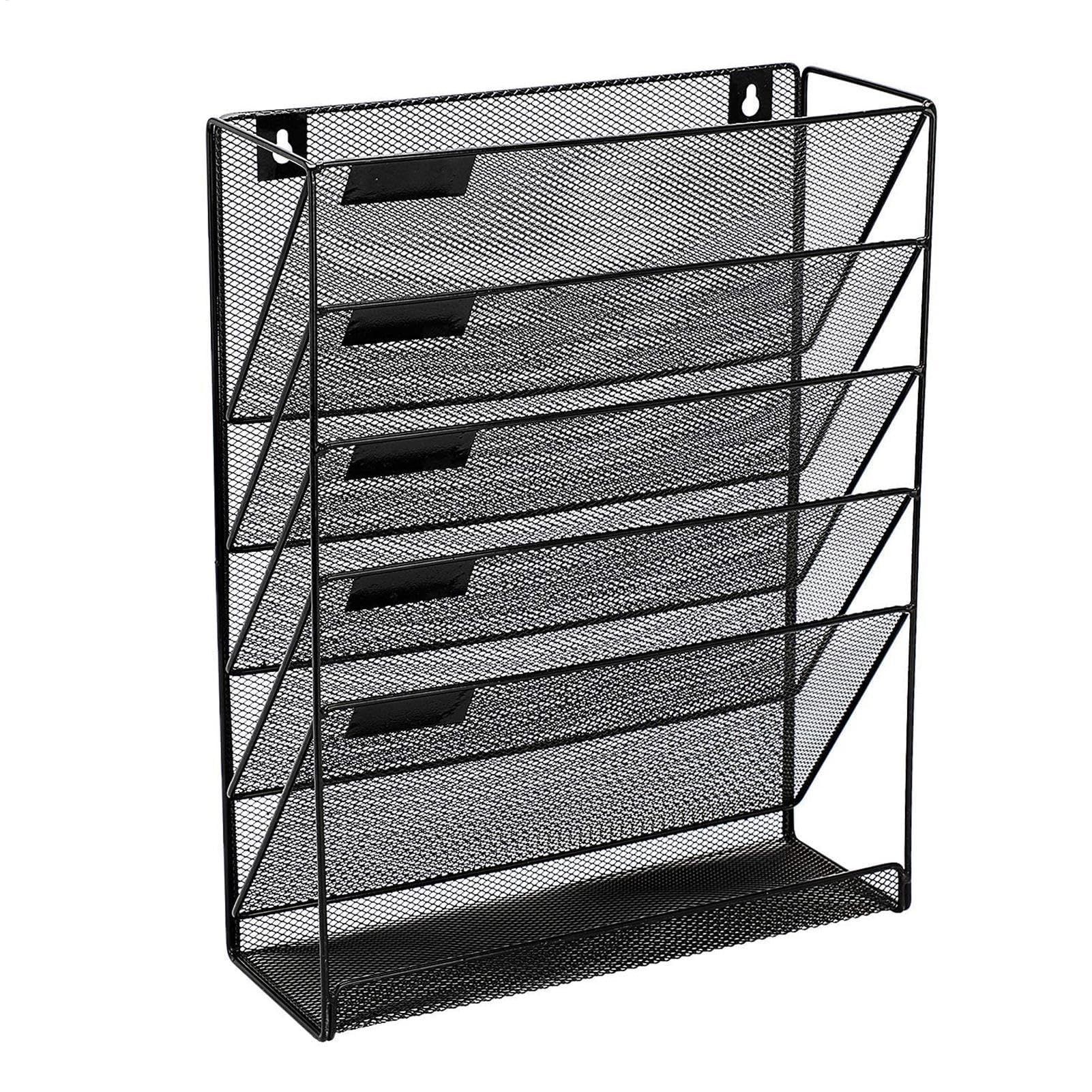 Organisateur de courrier mural – Porte-courrier en métal avec 5 poches