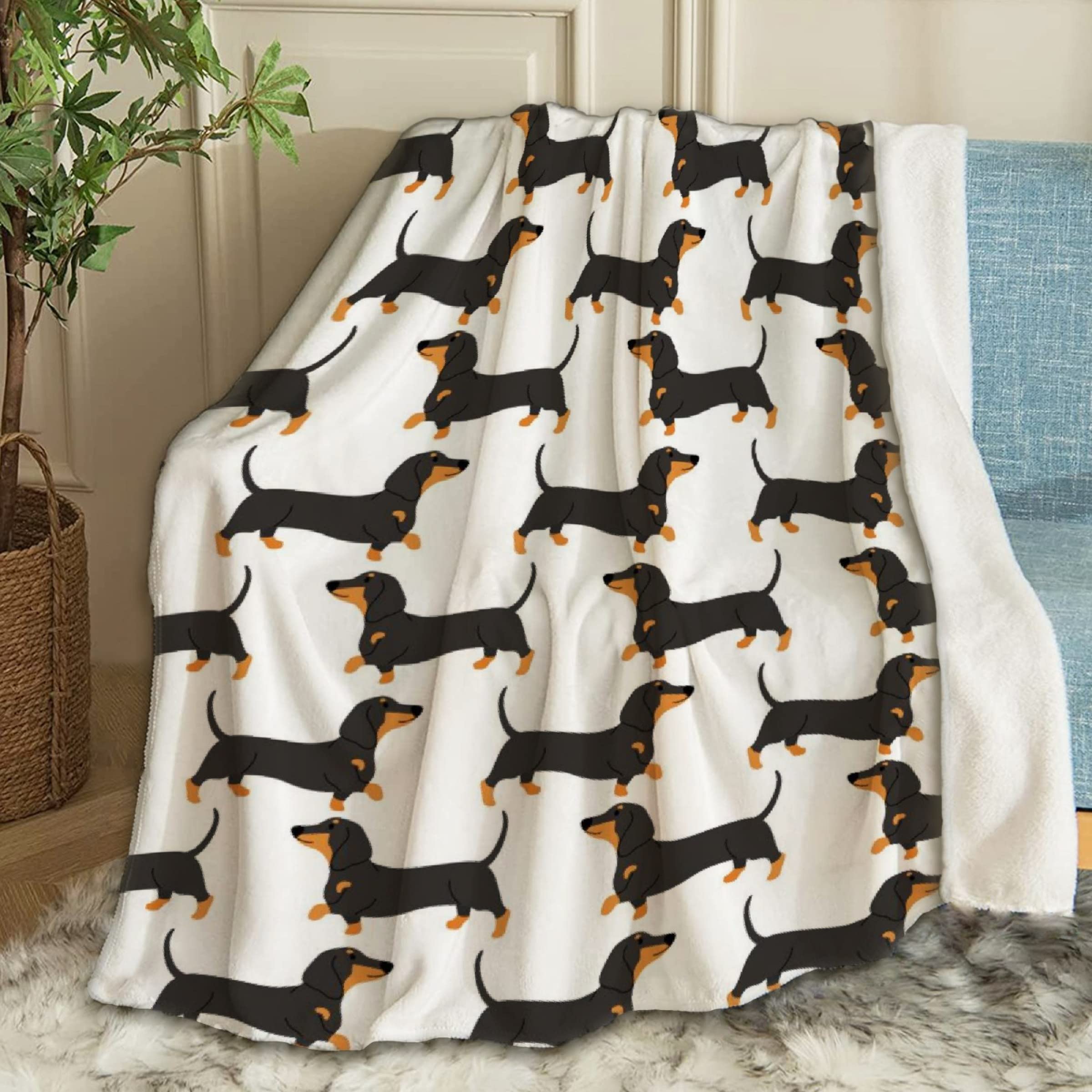 Amazon.com: ARTBLANKET Dachshund Dog Throw Blanket Fannel Fleece