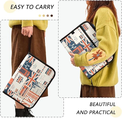 Miniatura 4 de Carpeta de archivos expansible con temática retro del Reino Unido y Londres, 13 bolsillos, organizador expansible, carpeta de archivos para tamaño