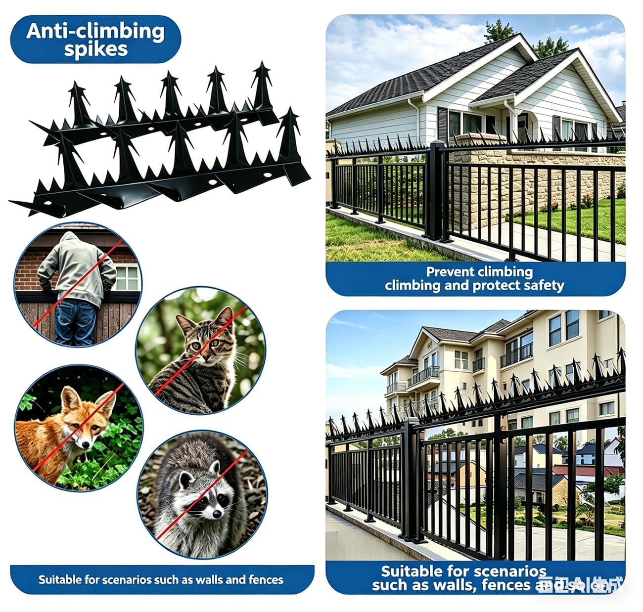 Amazon.com : LANYANZI Heavy Duty Metal Anti Climb Spikes, Wall