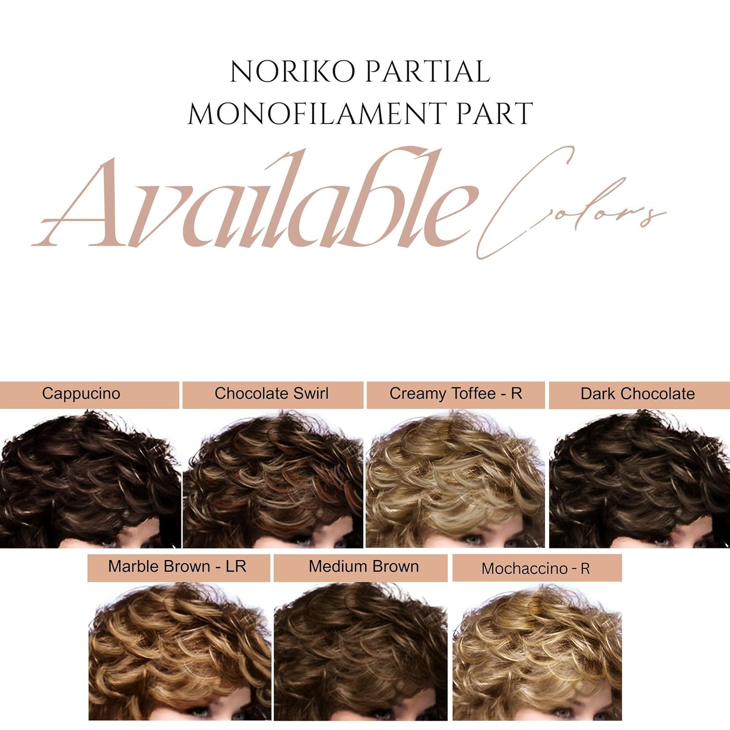 Noriko Angelica Partial Monofilament Synthetic Wig by Rene of Paris and Wig Lift Comb - Mochaccino-R - Bundle 2 items