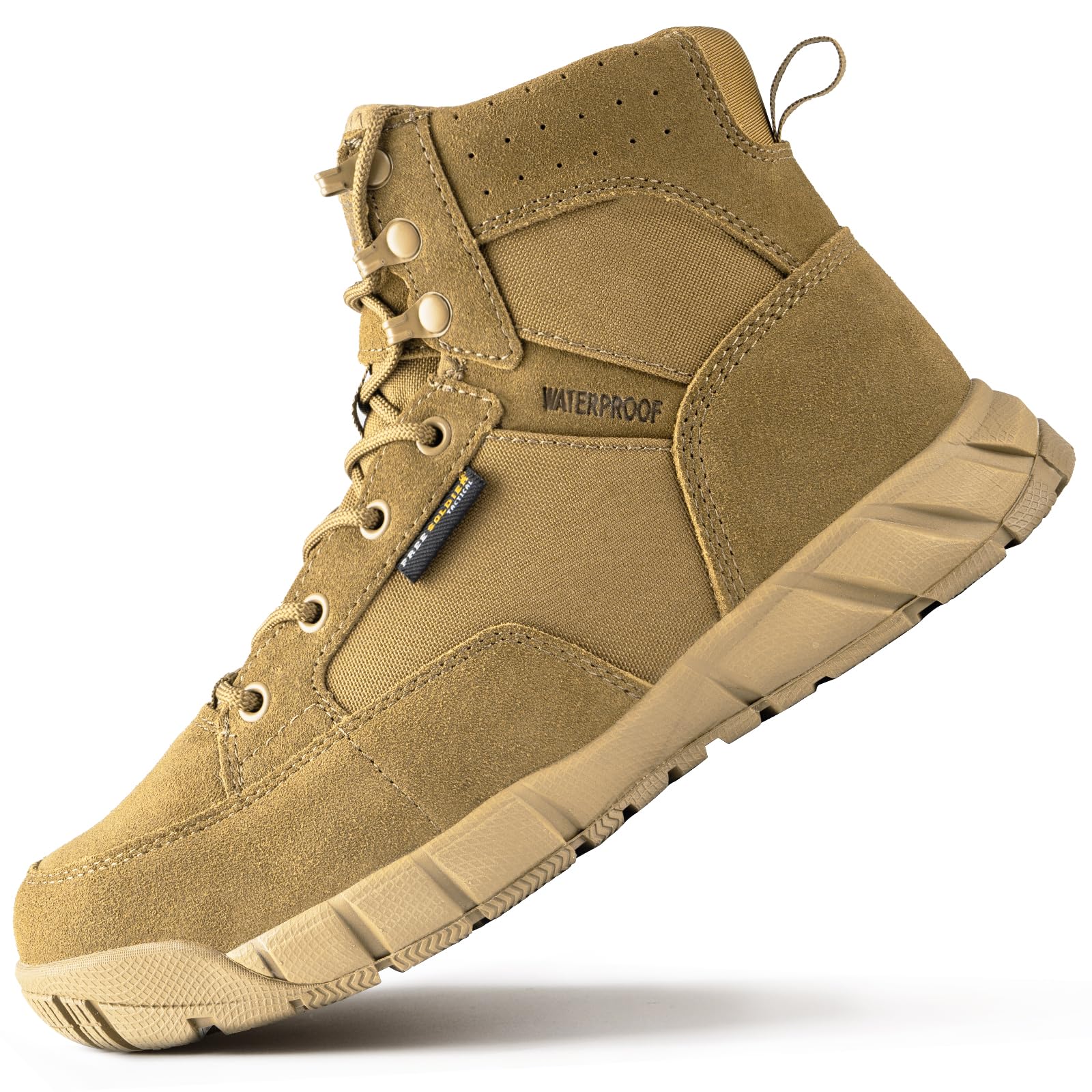 FREE SOLDIER Hiking Work Boots Men's Tactical Boots 6 Inches Waterproof Military Boots Outdoors Desert Boots