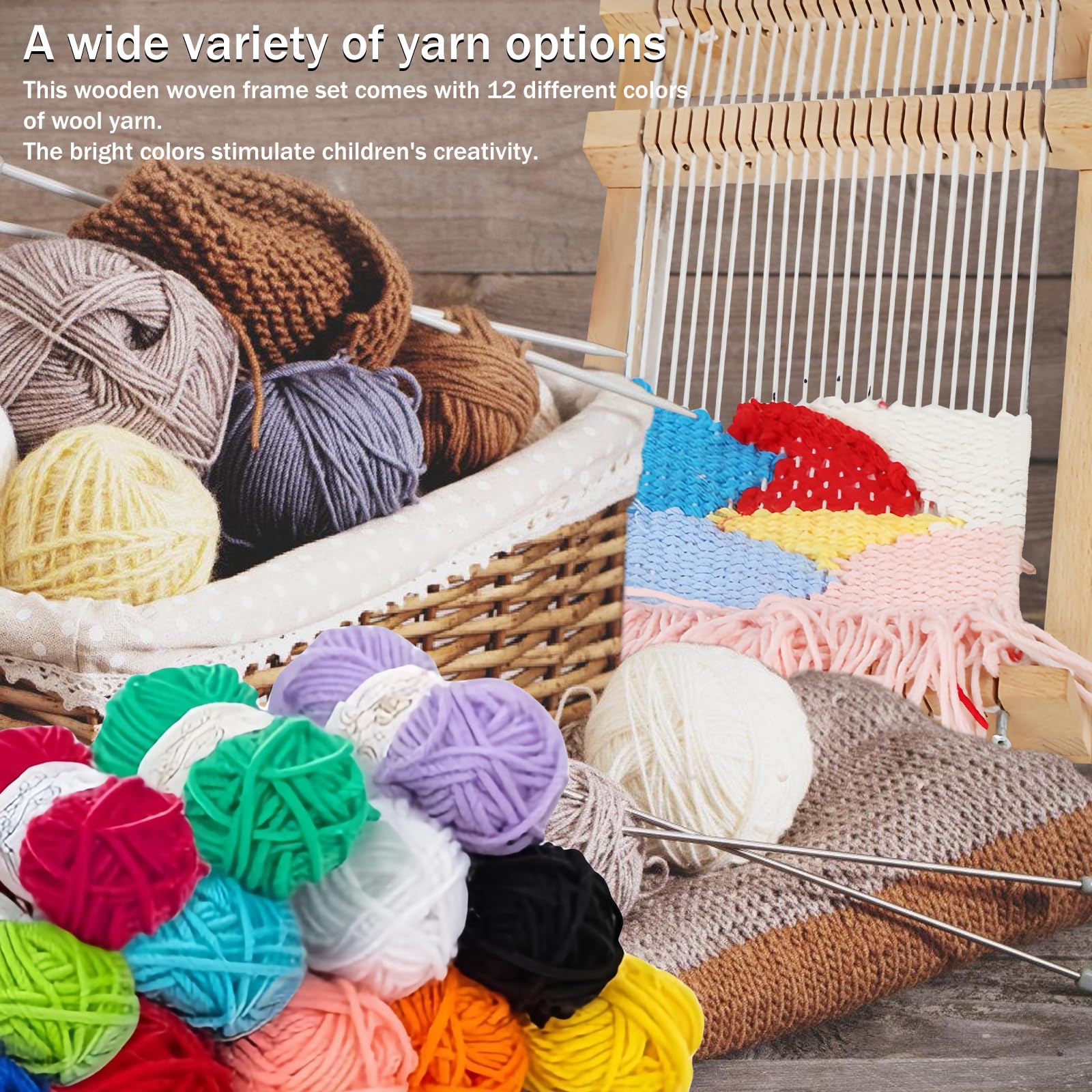 Métier À Tisser Bricolage,Kit De Métier À Tisser Pour Enfants Métier À Tisser En Chaîne En Bois