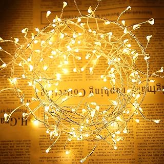 TORCHSTAR 200 LED Copper Wire String Lights, Battery & USB Operated Fairy String Lights for Wedding Party Home Christmas Decoration, Warm White