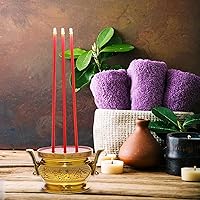 Vista 6 de NUOBESTY Lámpara de vela budista LED eléctrica luz decorativa quemador de incienso soporte budista templo budista Buddha suministros candelabros