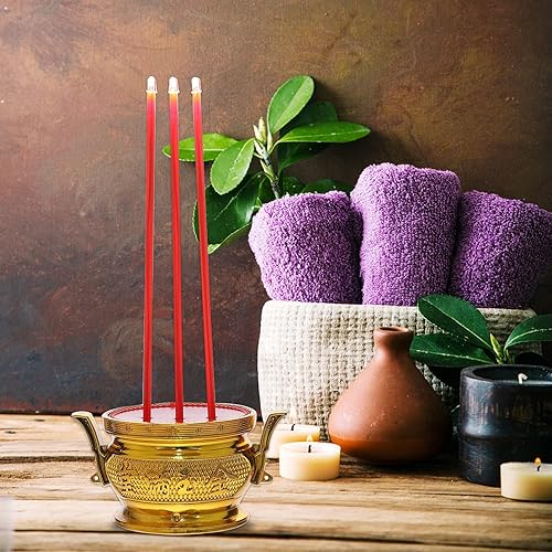 Miniatura 6 de NUOBESTY Lámpara de vela budista LED eléctrica luz decorativa quemador de incienso soporte budista templo budista Buddha suministros candelabros