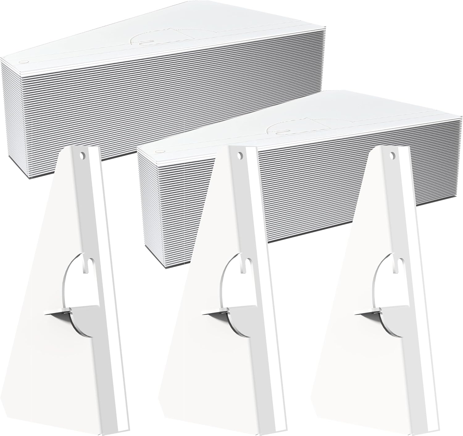 60 Pack 9 Inch Self Stick Cardboard Easel Backs, Picture Frame and Art Easel Stand, Use for Photos, Signs, Crafts, (Pack of 60, White)