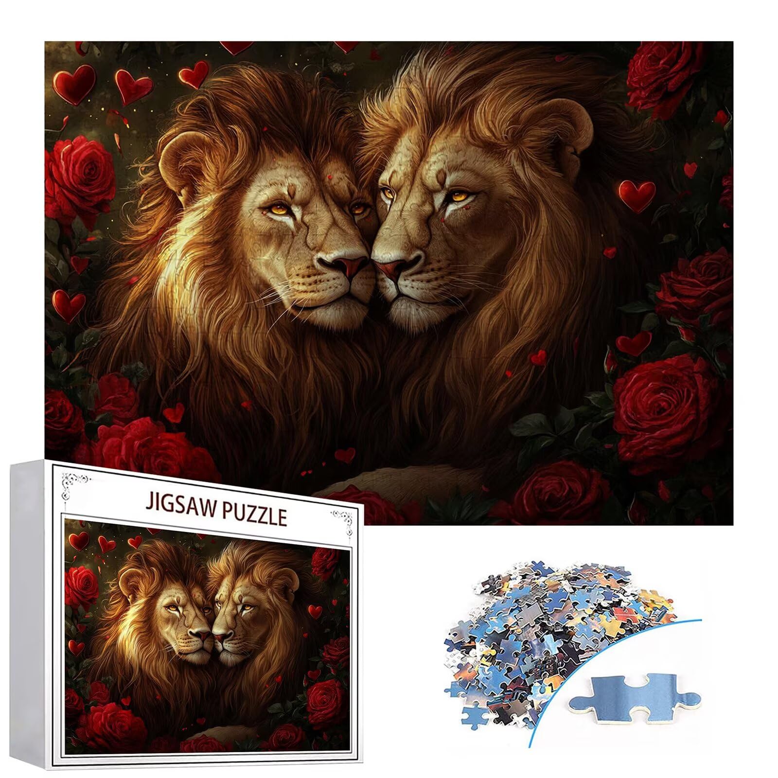 Puzzle 4000 elementów lew puzzle dla dorosłych różowe 141x87cm Unikalne rzemiosło klasyczne 3D drewniana układanka do rodzinnych gier aktywnych, układanka do samodzielnego wykonania nawet do dekoracji