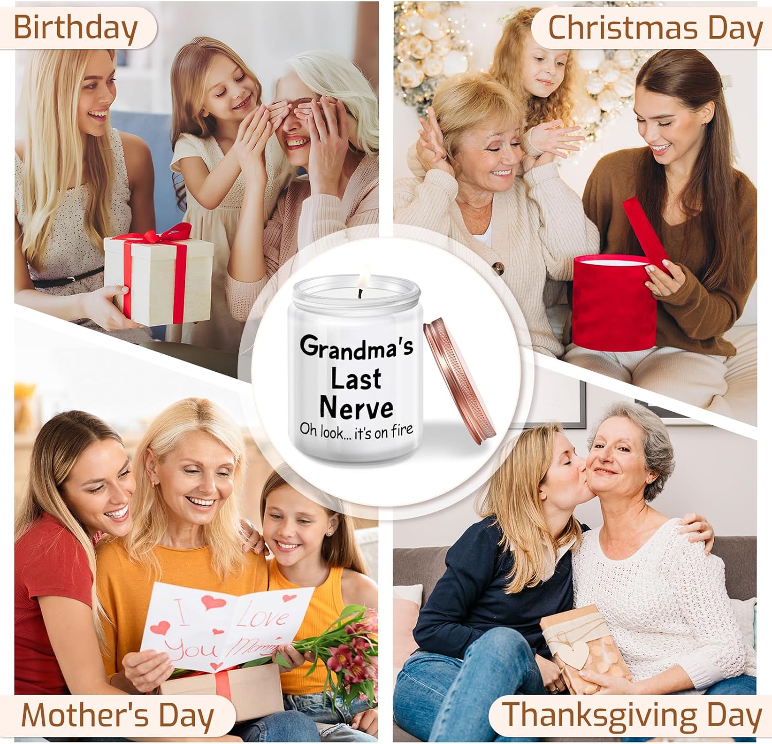 Kedofa Gifts for Grandma from Granddaughter Grandson - Funny Grandma Birthday Christmas Mother's Day Gifts - Grandma’s Last Nerve Scented Candle - Image 7