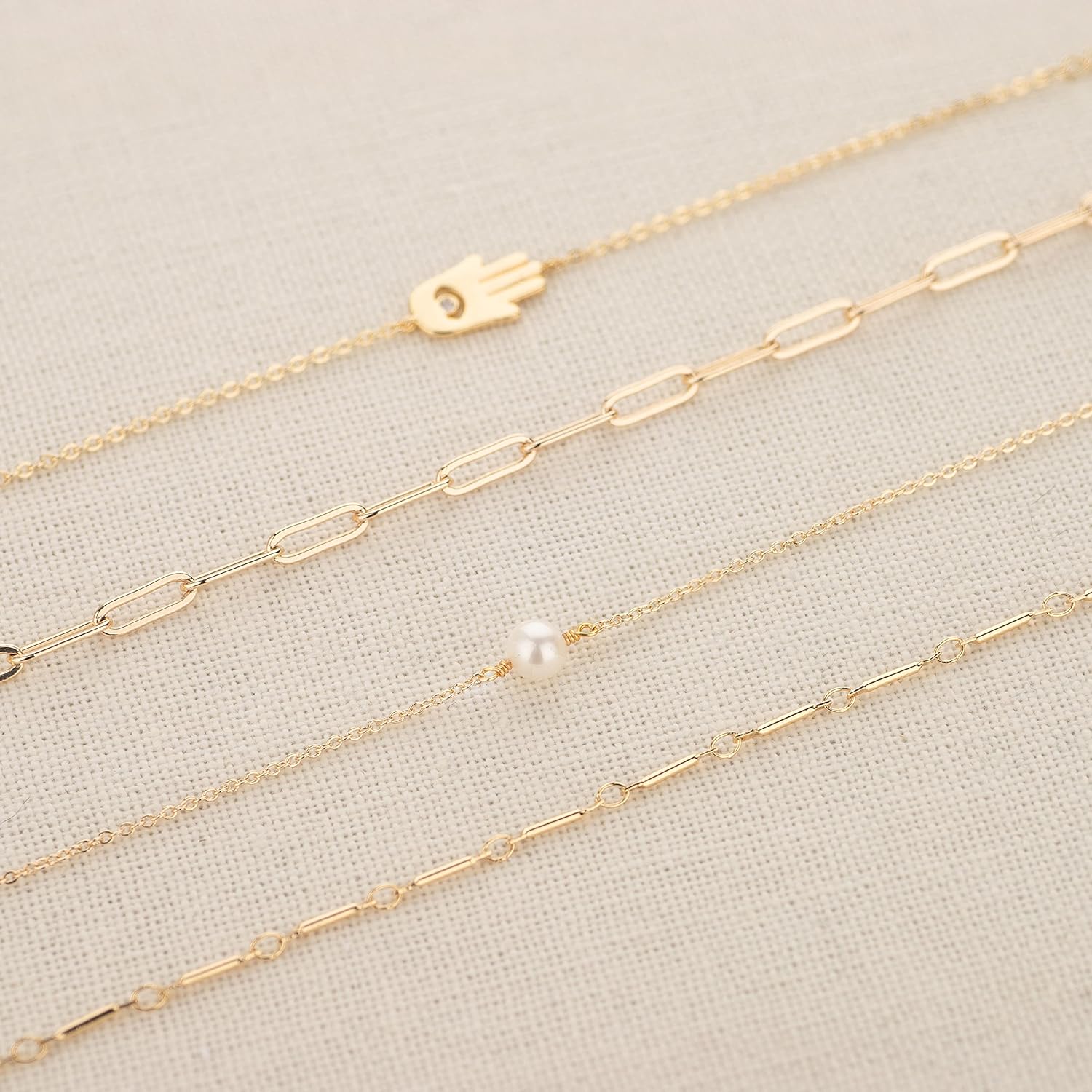 VACRONA Gold Tiny Beaded Bracelet 14K Gold Plated Chain Bracelets for Women Dainty Tiny Pearl Bracelet Adjustable Chain Jewelry - Image 5