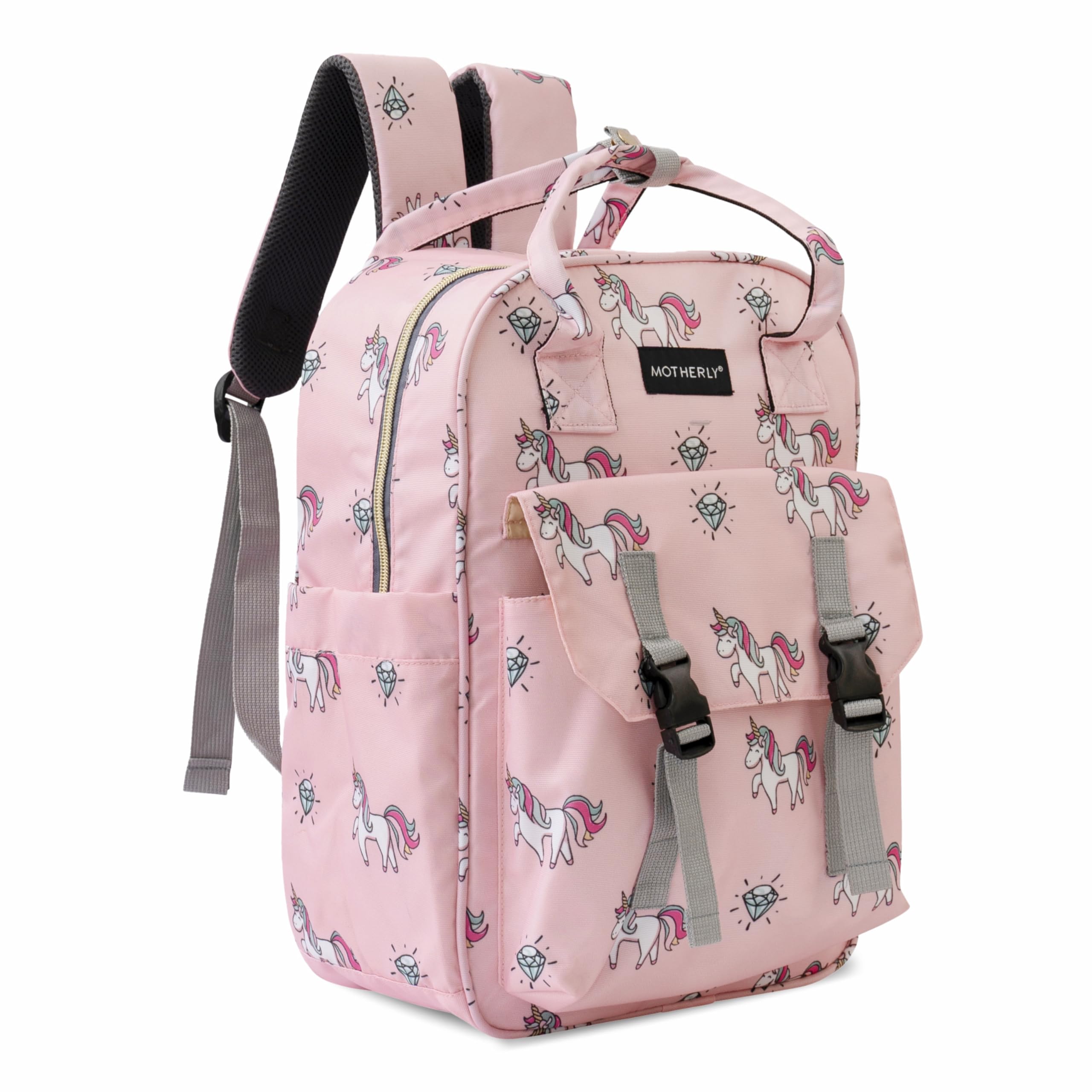 Motherly Printed Diaper Bag for Mothers for Travel, Maternity Bag for Newborn Baby, Mothers Travelling Bag, Multiple Pocket Water Resistant Baby Bag, Hospital Bag for mom(Unicorn Diamond Pink)-image-30