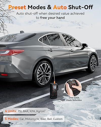 Miniatura 5 de WOLFBOX Inflador de neumáticos, compresor de aire portátil, bomba de aire inalámbrica de 150 PSI y 12000 mAh para neumáticos de automóvil,