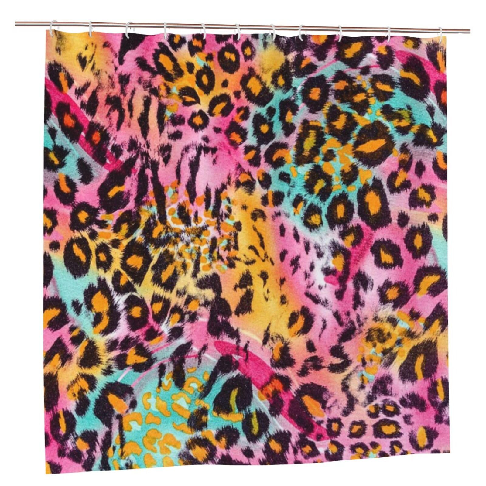 Oudrspo Polyester Fabric Shower Curtain - 70x70 Inch with Metal Grommets, Artistic Privacy Design, Mottled Exotic Panthers Skin Pattern Colorful Camouflage