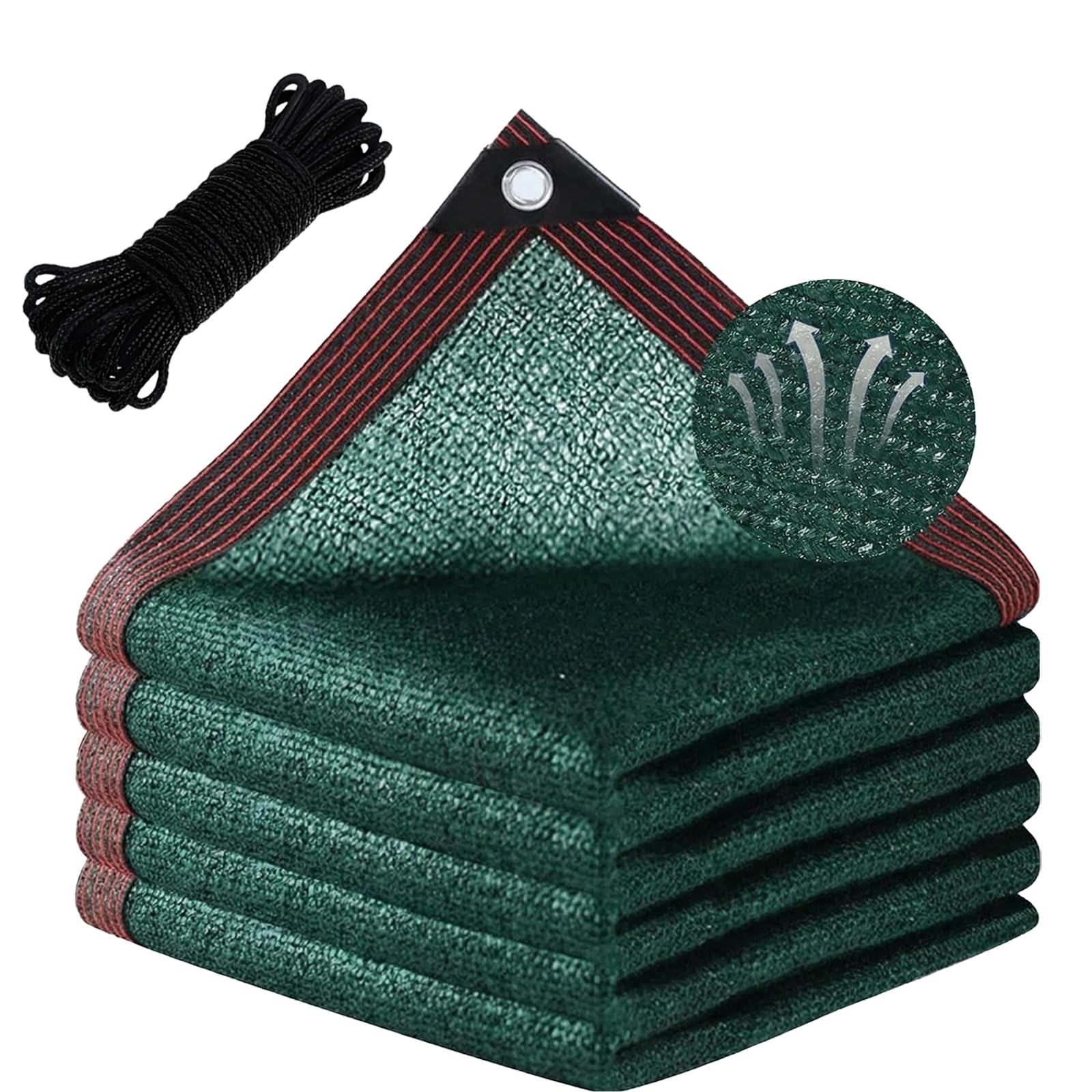 Filet d'ombrage vert foncé 1.8x2.8m avec oeillets pour serre et pergola