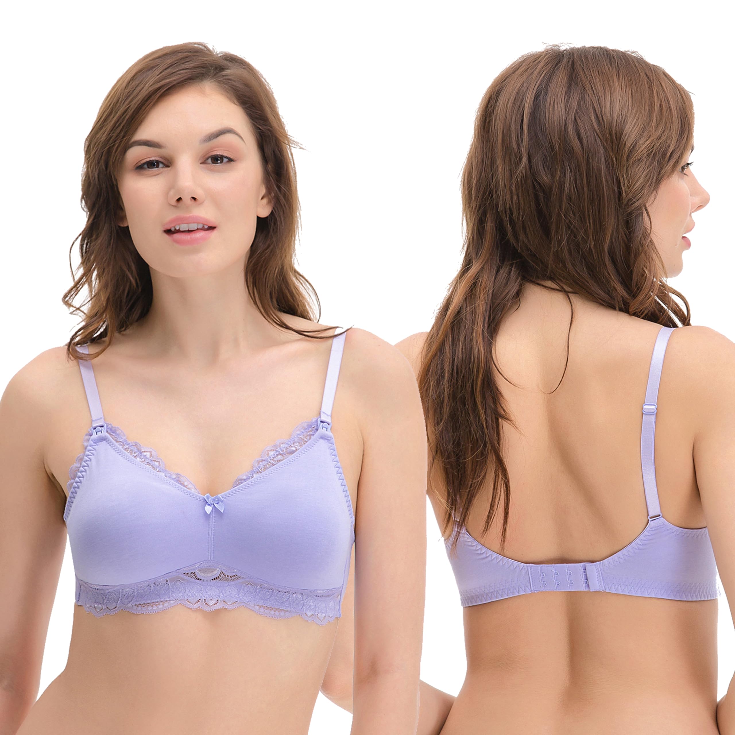 Curve Muse Lot de 2 ou 3 Soutiens-Gorge Balconnet en Dentelle de Coton Non doublés pour Femme