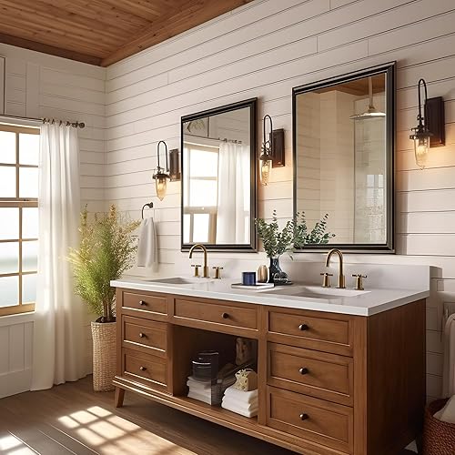 Miniatura 3 de NicBex Espejo de tocador de baño de 24 x 36 pulgadas, marco de aleación de aluminio, espejo montado en la pared para dormitorio, vestidor, sala de