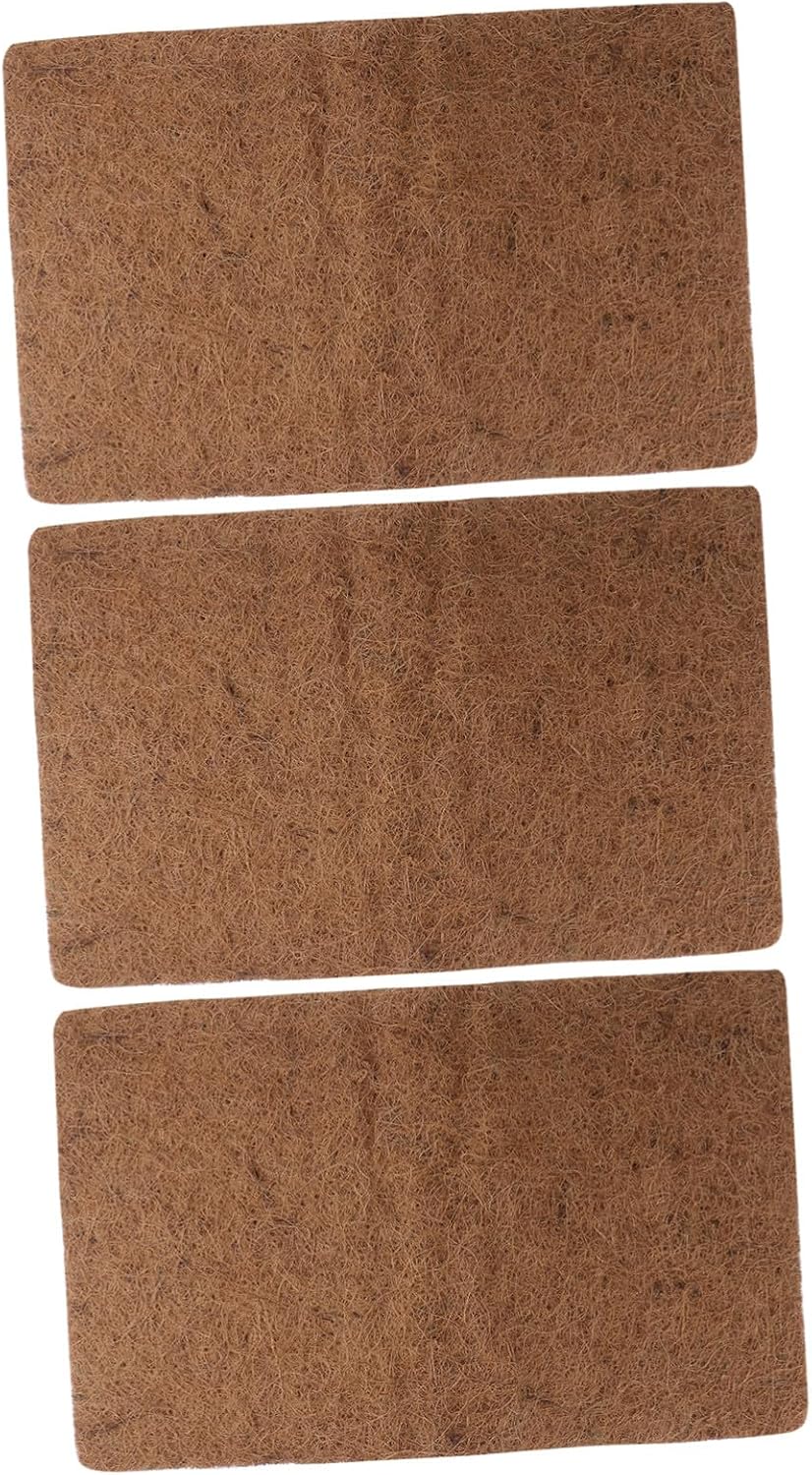 3pcs Natural Coconut Fiber Reptile Mat Breathable Bedding Liner for Tortoise Lizard Terrarium Reptile Supplies with Strong Permeability and Easy Cleaning