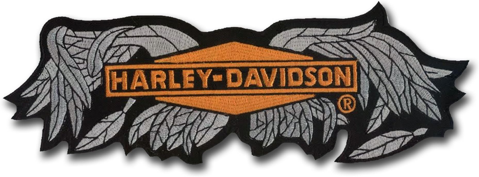 Nice 8 5/8" X 3" Harley Davidson "Broken Wings" Embroidered Patch - Wax Backing and merrowed edge - Motorcycle HOG