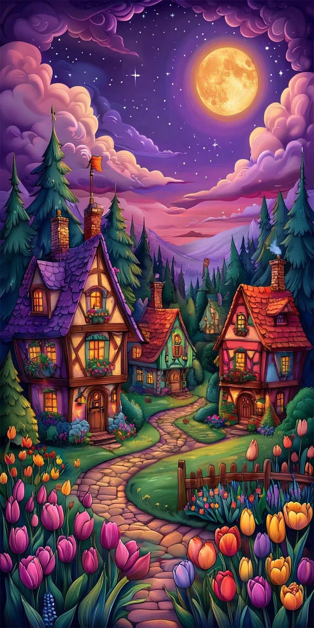Las duży, diamentowy obraz dla dorosłych, 60 x 120 cm, n5w-855