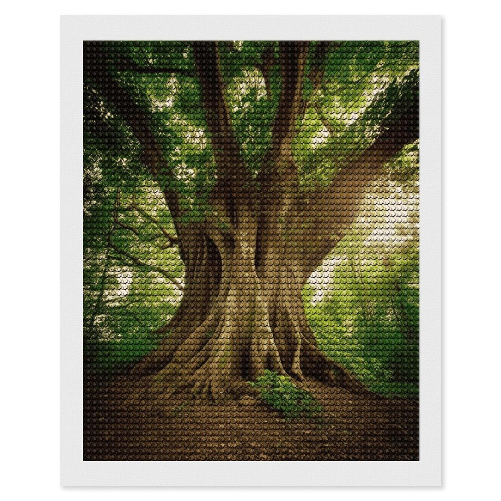 LDGSUPH Thick Tree Diamond Painting Kits for Adults Paint with Diamond Pictures Art DIY Full Drill Diamond Dots Painting Personalized Diamond Photo for Home Wall Decor Gift 16"x20"