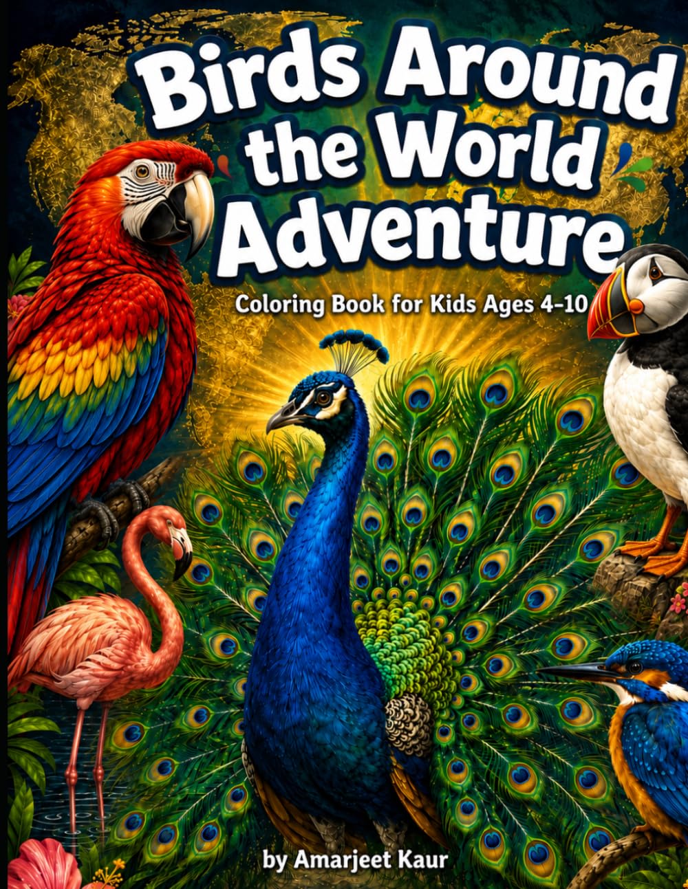 Birds Around The World: Coloring Book for Kids Ages 4-10