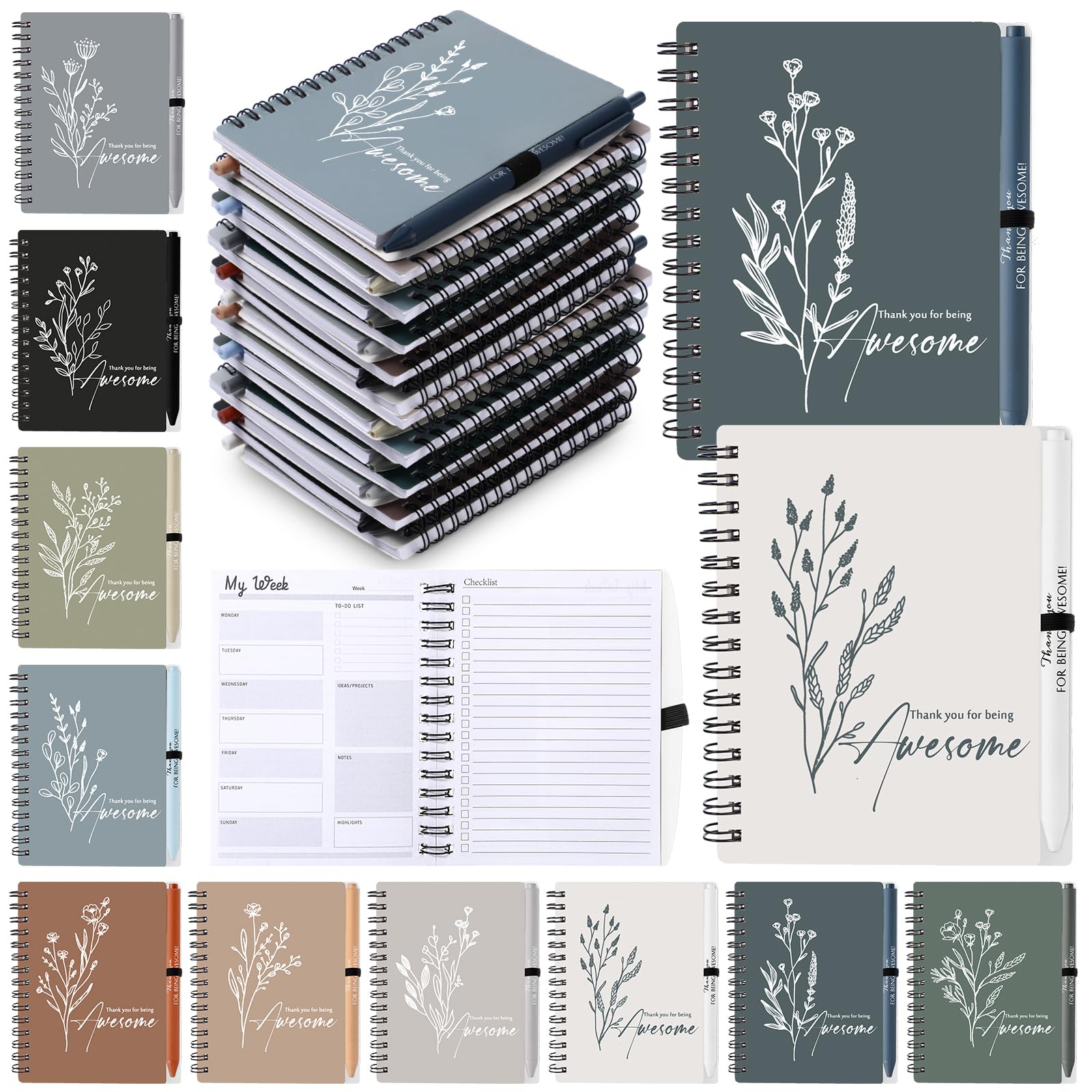 Planificateur hebdomadaire non daté A6 Dispowreath pour organiser votre liste des tâches