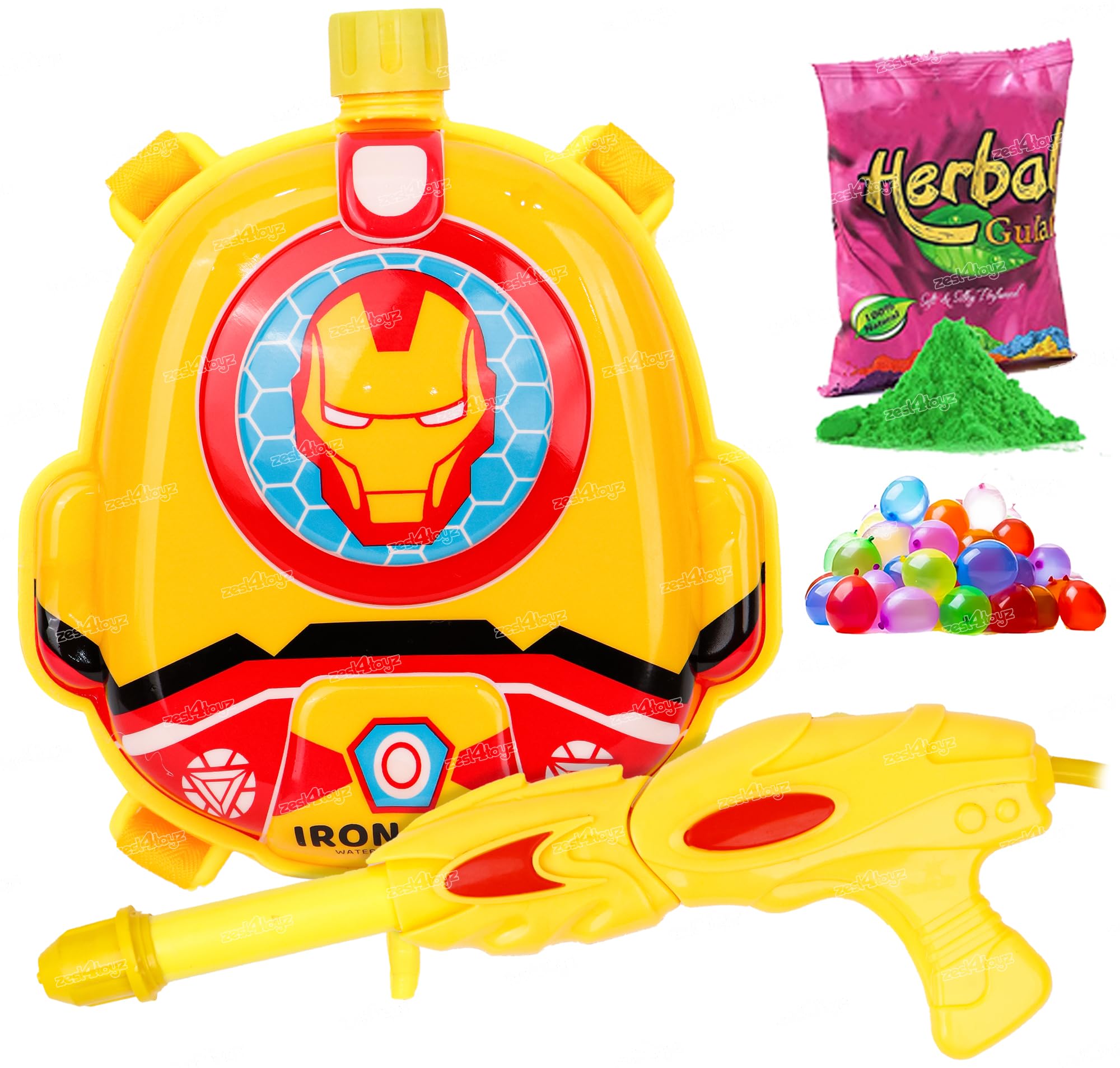 Zest 4 Toyz Holi Pichkari Water Gun for Kids Boy Girl Powerful High Pressure Tank Spray with 100 Balloon, Iron Man (Magic Tank) (B0CTMDNBFF) Amazon Price History, Amazon Price Tracker