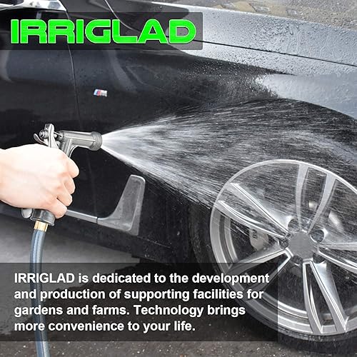Miniatura 7 de Boquilla de manguera, paquete de 2 unidades, rociador de boquilla de agua con agarre de pistola de tamaño completo con rosca frontal, boquilla de