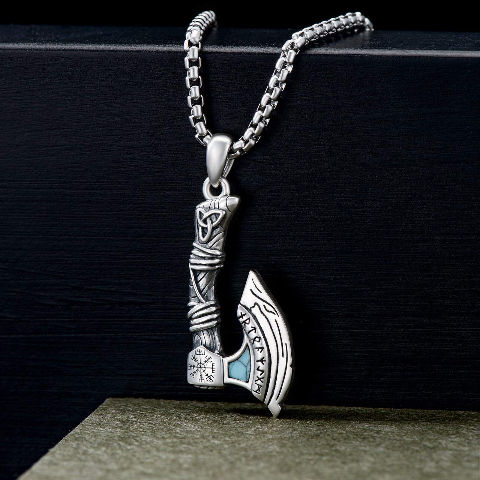 ROMANTICWORK Amulett Kette 925 Sterling Silber Schutz Anhänger Halskette Religiöser Schmuck Geschenke für Herren Männer
