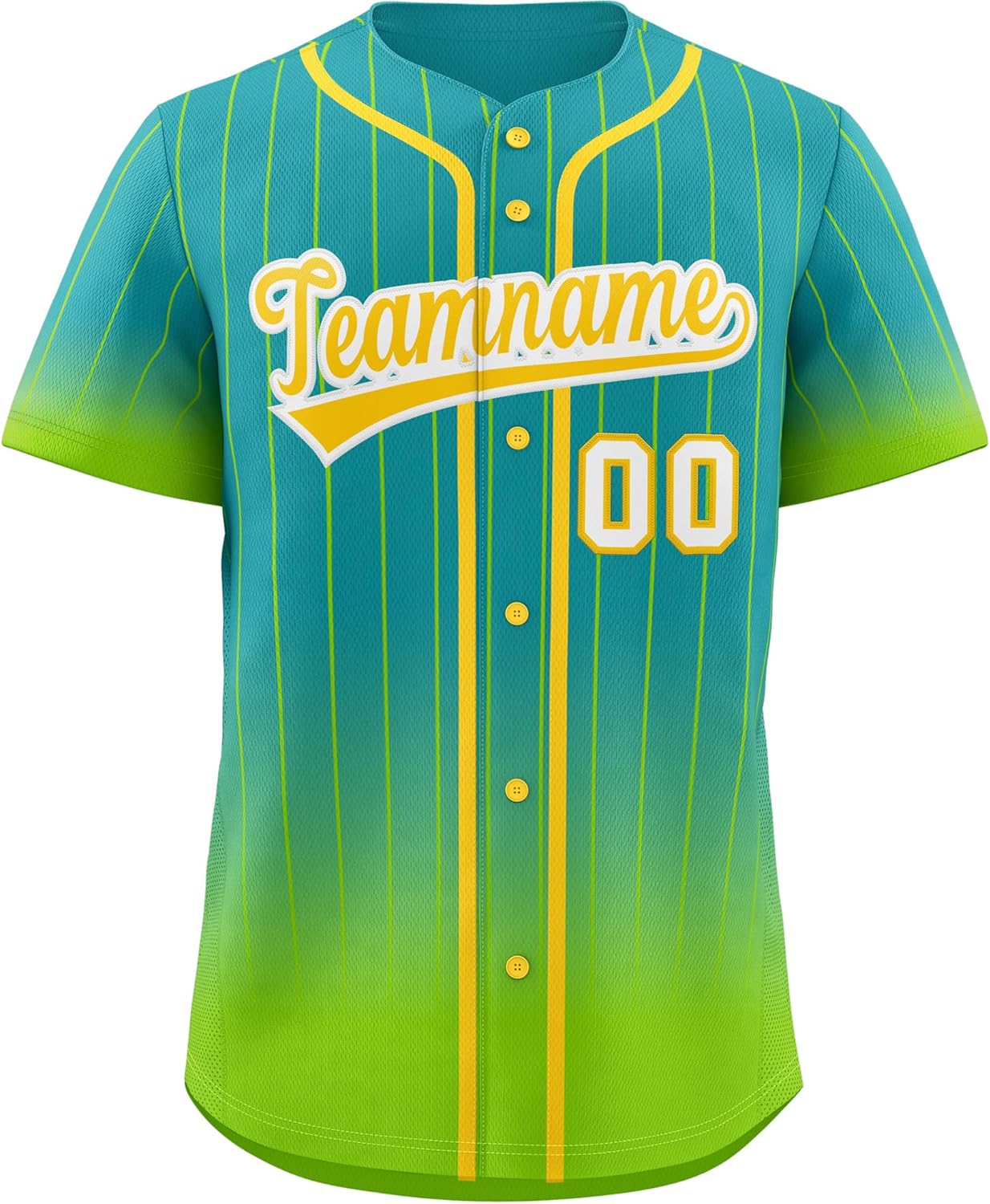 KXK Custom Fashion Gradient Baseball Jersey Button Down Shirt Personalized Team Name Number for Men Women Youth