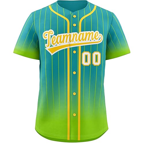 Custom Fashion Gradient Baseball Jersey Button Down Shirt Personalized Team