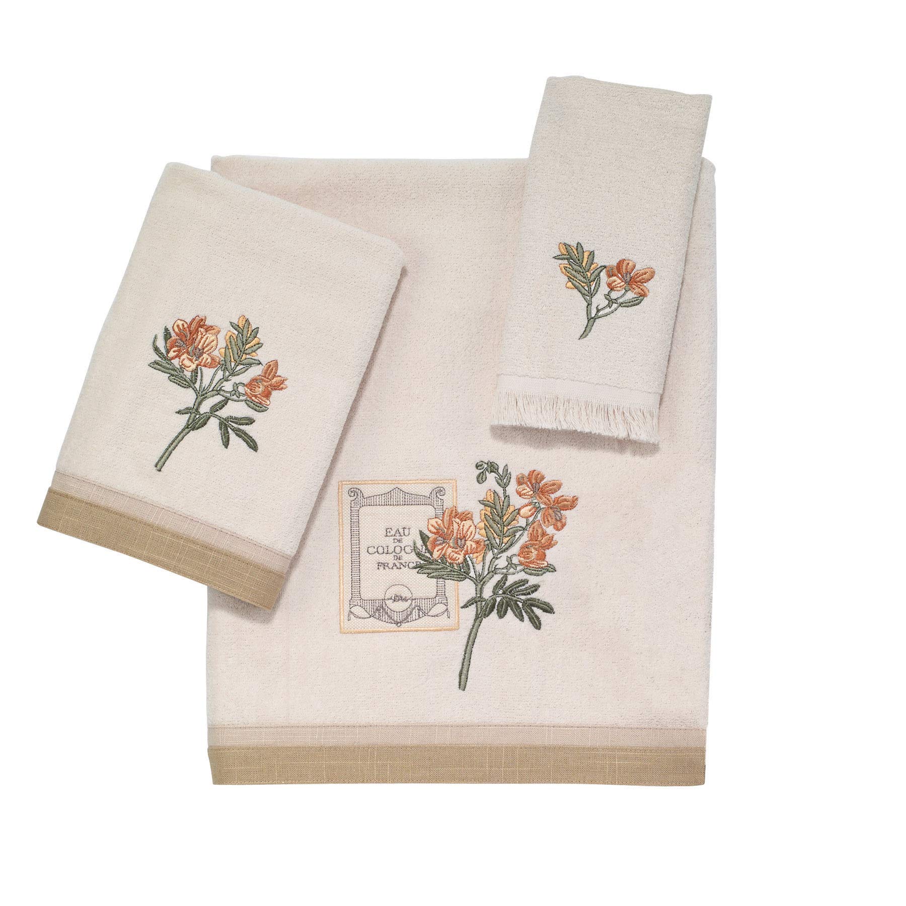 Avanti Linens Alana 3 Pc Towel Set, Ivory