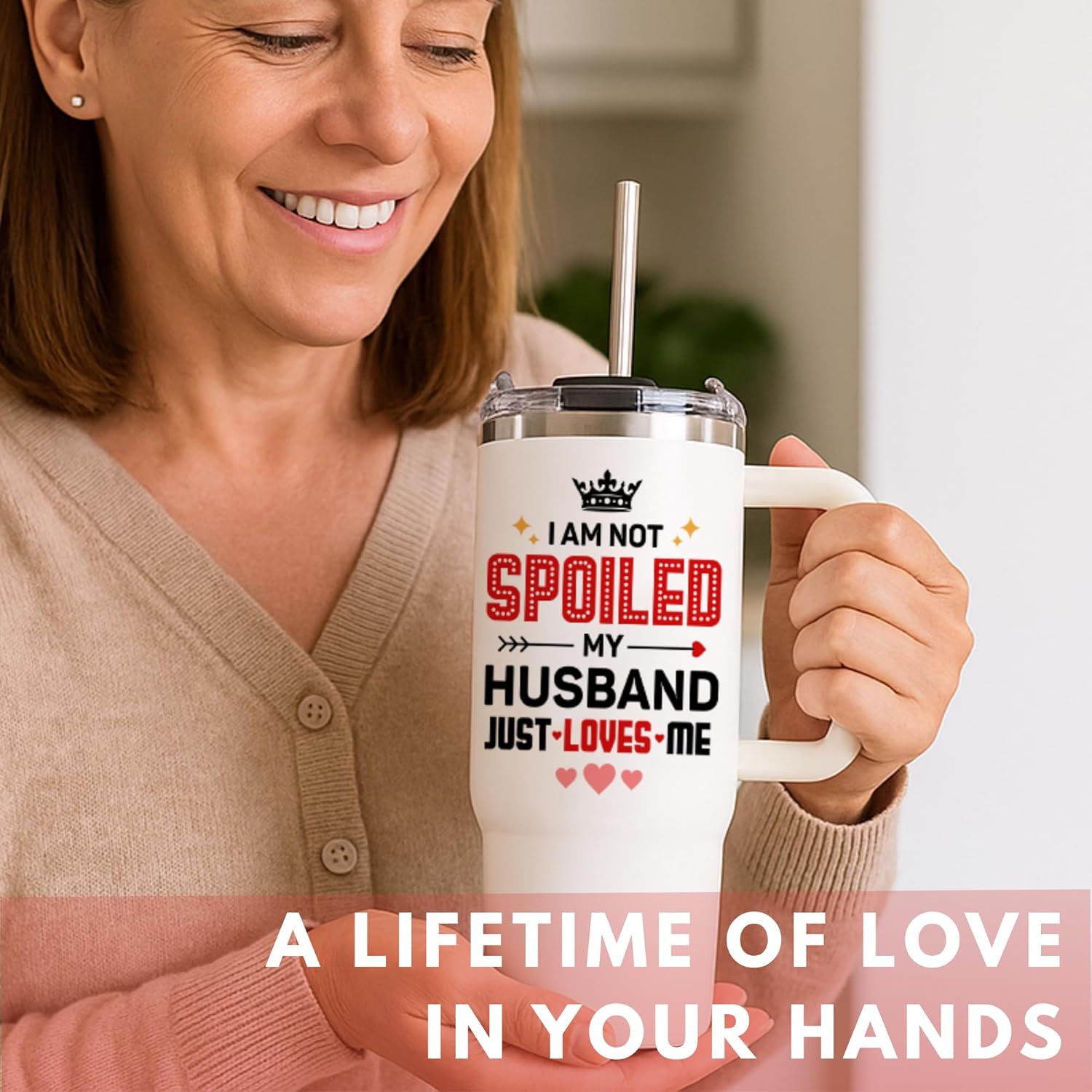 Valentines Gifts for Wife from Husband, Anniversary Wedding Gifts for Wife, Wifes Birthday Gift Ideas, Wifey Cup Present for Her - Wife Gift for Valentine's Day, Christmas - Valentines Mug 40 Oz - Image 7