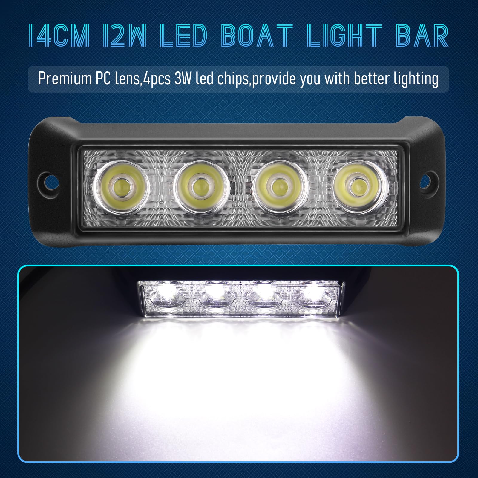 Chelhead 2 Stück 14cm weiße LED-Lichtleiste, schmal, 12 W, Einbau-Fahrlicht, 6000 K, superhell, kompatibel mit 12 V/24 V Geländewagen, SUV, ATV, Allradantrieb, Auto, LKW, Golfwagen