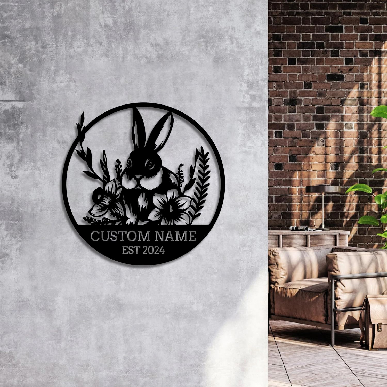 Personalized Custom Rabbit Metal Wall Decoration, Rabbit Metal Sign, Rabbit Metal Wall Art, Rabbit Metal Home Decoration, Personalized Custom Rabbit Birthday Gift, Animal Lover Gift (Rabbit D) โ image 1