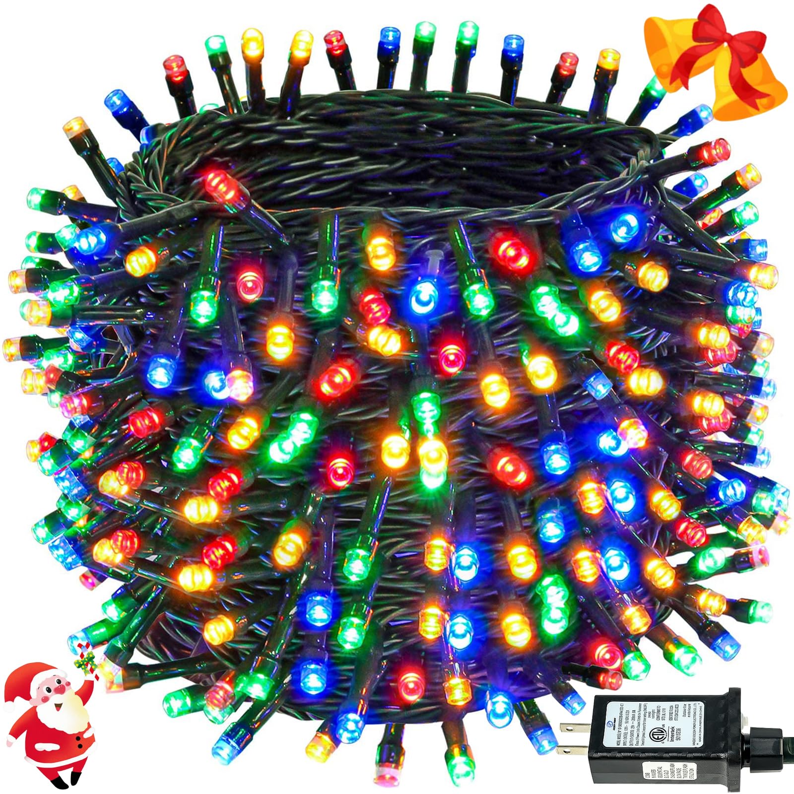 Extra-Long 165Ft 500LED Christmas String Lights Outdoor Indoor, Multicolor