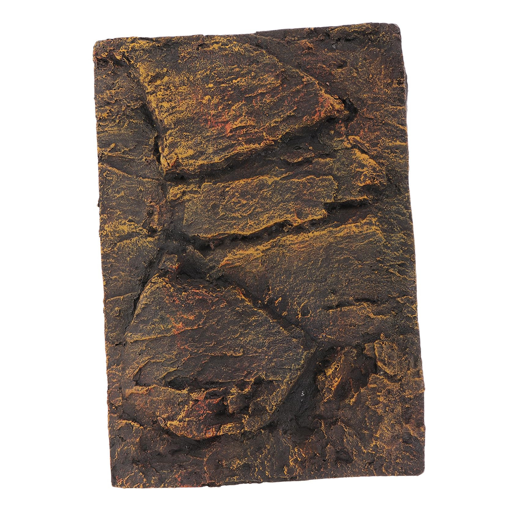Placa decorativa resistente de PU con acabado piedra amarilla para acuaterrarios
