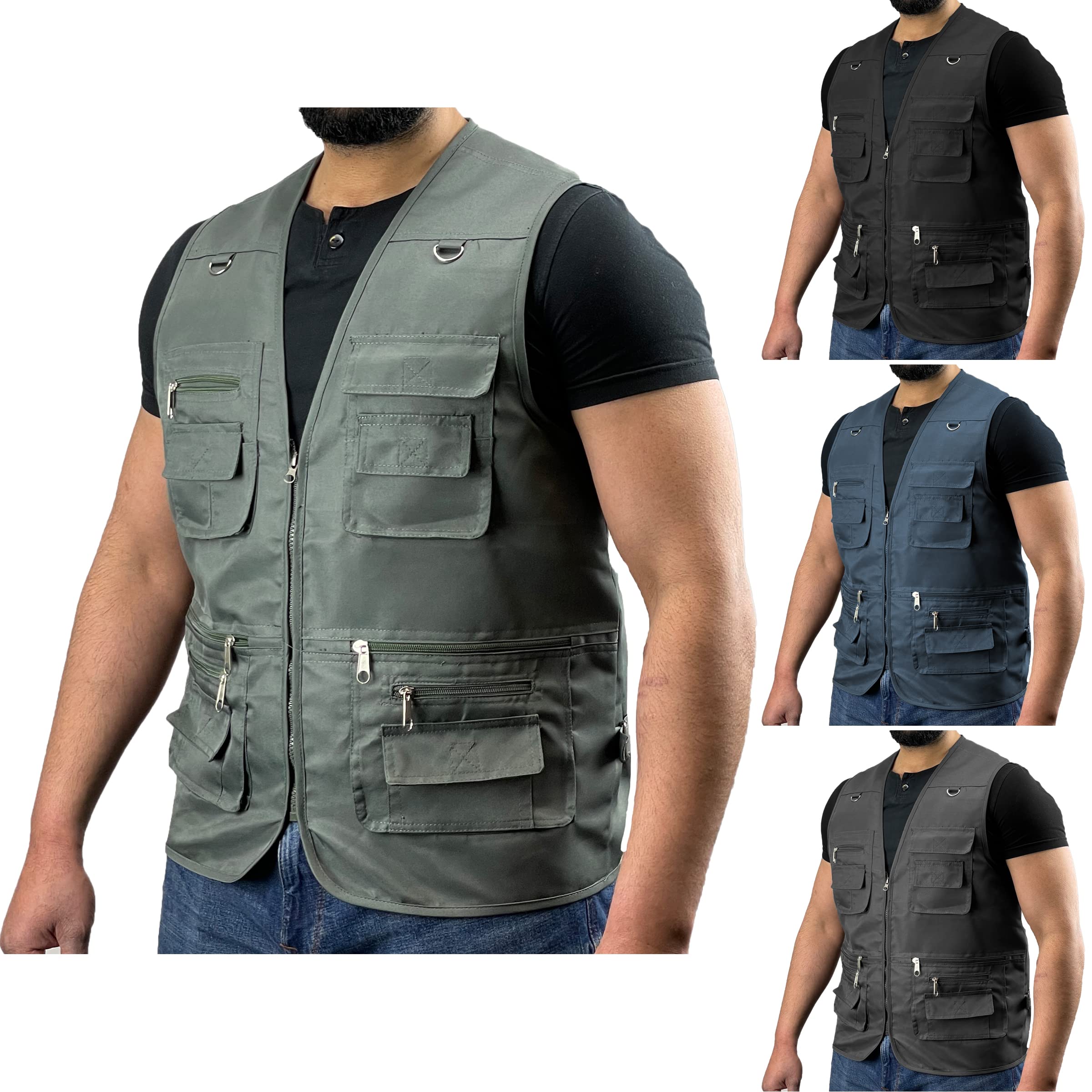 Multi Pocket Utility Vest - T_JBC 030 Fishing Vest Denim XL
