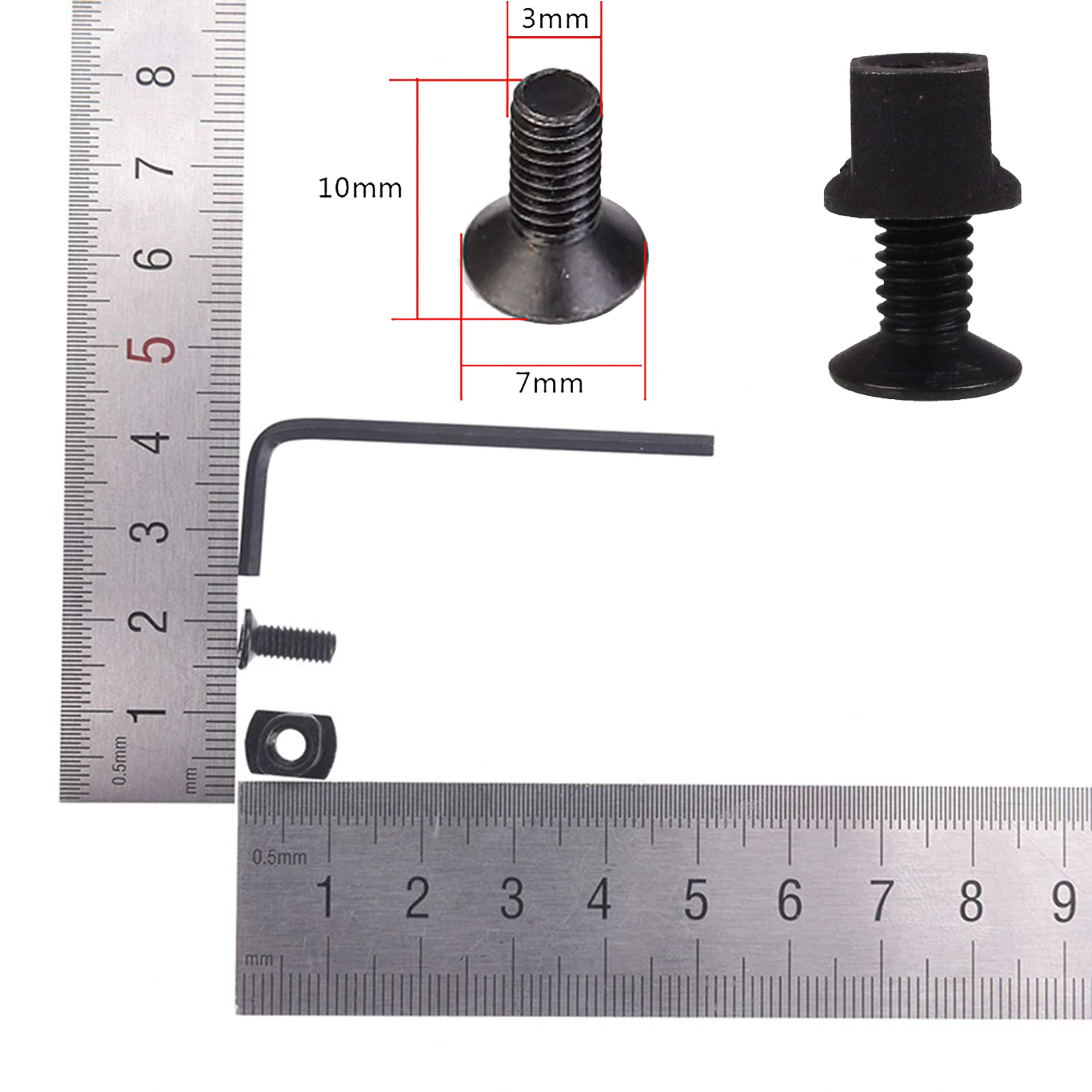 Lot De 10 Vis Et écrous M-LOK Avec Sections De Rail - Pour Accessoires De Chasse Et Tir