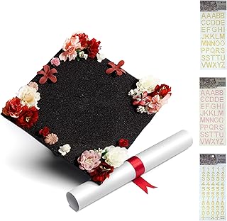 Once Upon A Time Handmade Graduation Cap Topper Gift for Her Graduation Gift Graduation Cap Decorations, Always Stay Humble and Kind (Blank-Black)