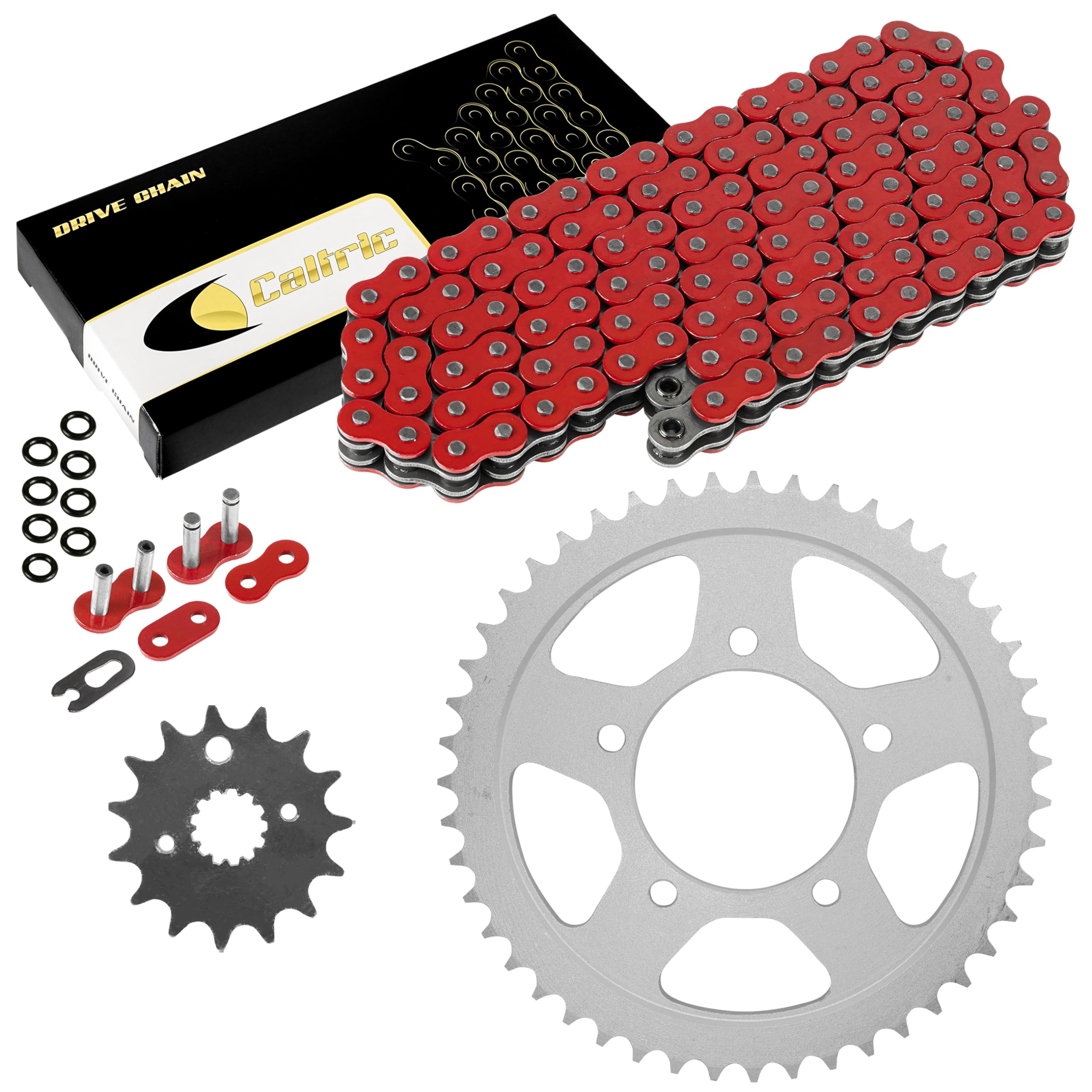 Amazon.com: Caltric Red O-Ring Drive Chain & Sprockets Kit