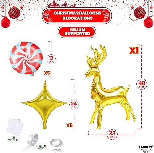 Miniatura 2 de KatchOn, Juego de arco de globos de papel de aluminio de Navidad, paquete de 146  Globos de reno de 48 pulgadas para decoraciones de globos de