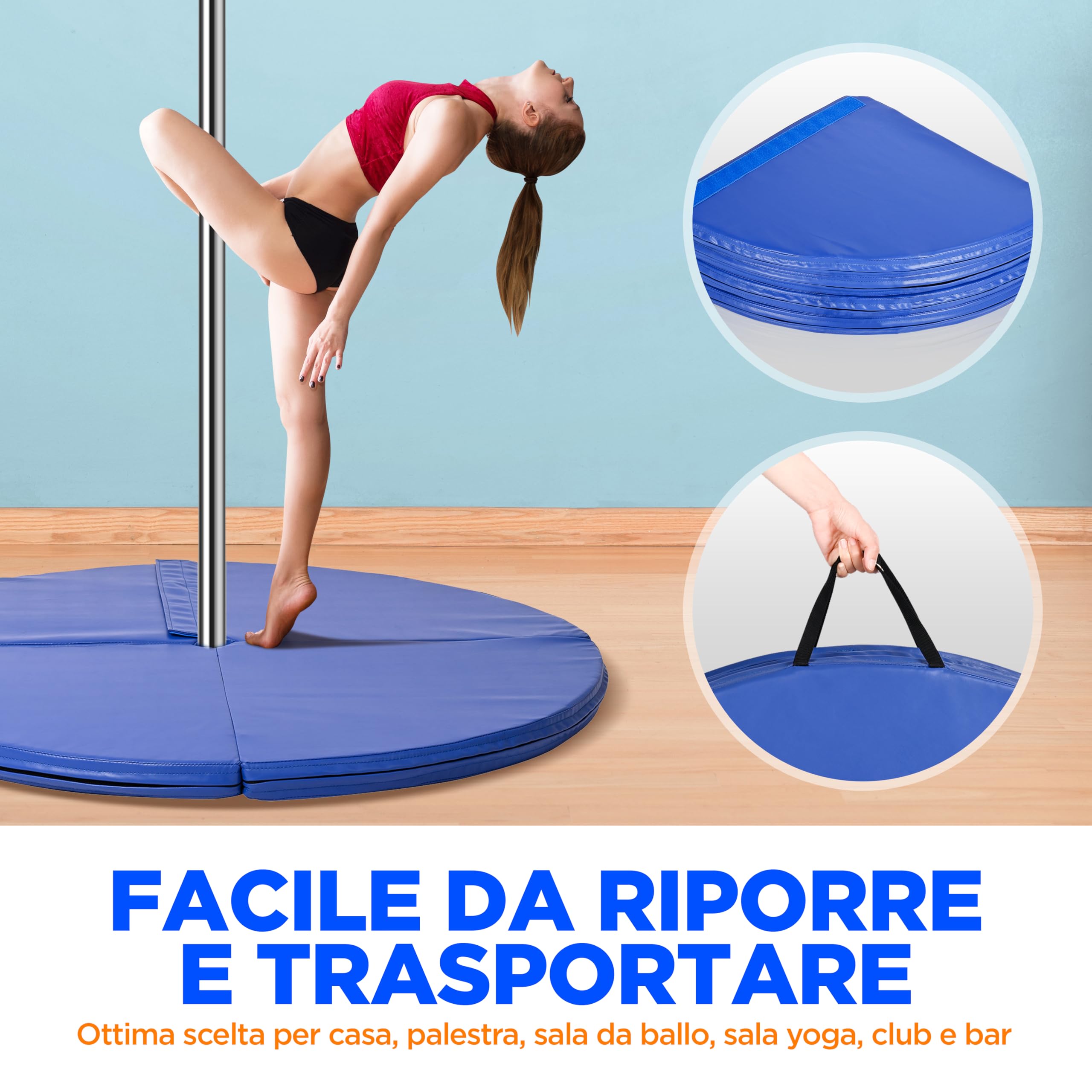 SereneLife Palo Pole Dance Professionale, Portatile e Rimovibile, Alta Qualità, Regolabile, Ideale per Allenamento di Danza e Esercizio