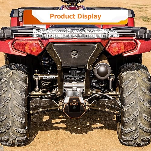 Miniatura 2 de WeiSen Receptor de enganche de remolque trasero de 2 pulgadas compatible con Polaris Sportsman 2005-2023 400 450 500 570 600 700 800 Hawkeye 325 400