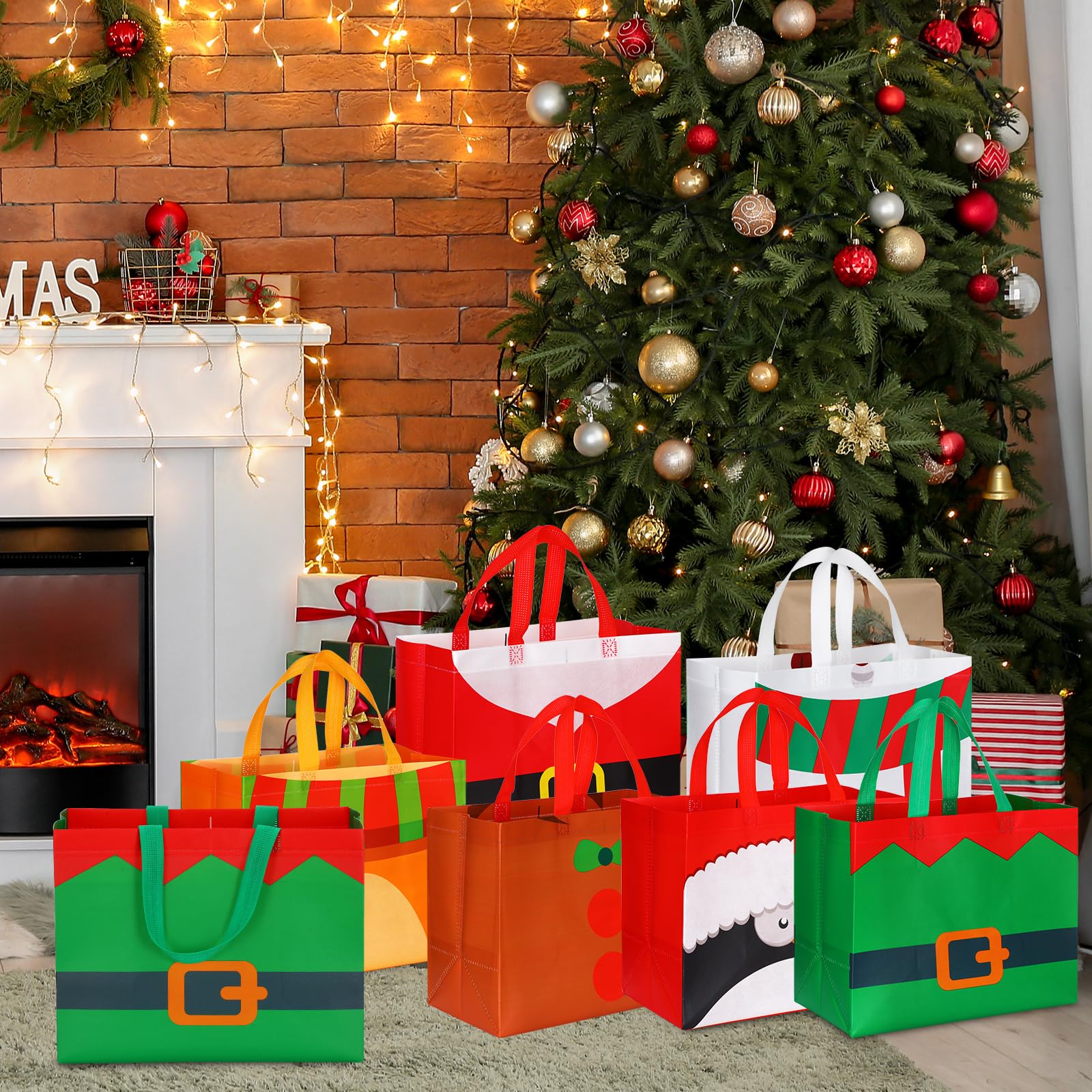 Amazon.co.jp: クリスマスギフトバッグ トートバッグ ハンドル付き