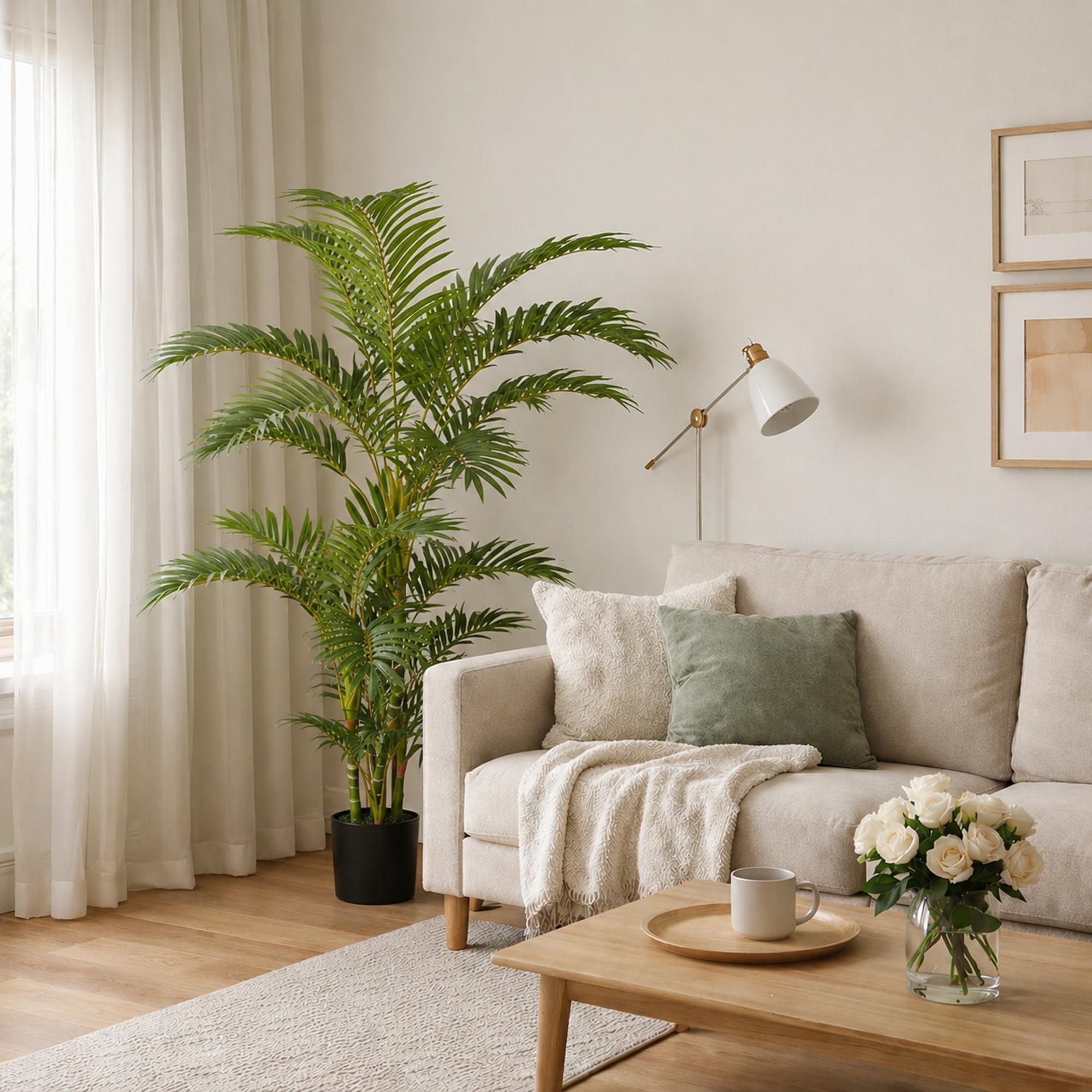Seidenblumen Roß Arekapalme Deluxe 160cm DA Kunstpalme, Dekobaum Kunstpflanzen künstliche Palme Pflanzen Kunstpalmen, Home Deko künstliche Pflanze, Deco Dekoration Wohnzimmer Büro Schlafzimmer